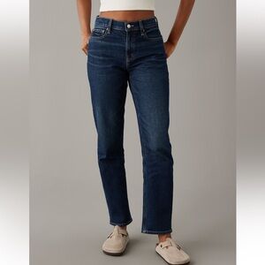 AE Stretch Super High-Waisted Ankle Straight Jean